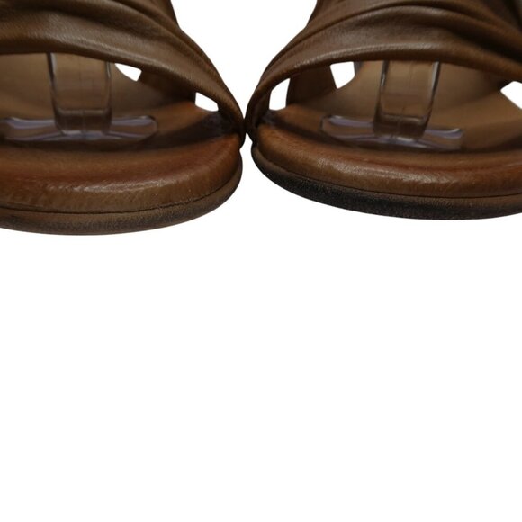 Miz Mooz Cassie Brown Leather Open Toe Strappy Heeled Sandals Womens 37 US 7 - Picture 7 of 14
